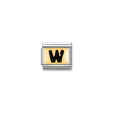 Nomination Composable Classic SCHWARZE BUCHSTABEN Edelstahl und 18K-Gold (23_W)